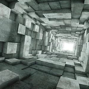 ohpopsi Blockwork Wall Mural Grey 14.4m L