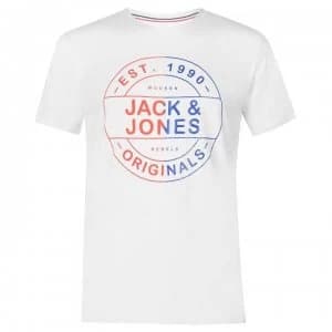 Jack and Jones Two Tone Channing T-Shirt - White