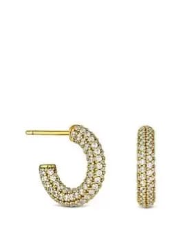 Inicio 14K Gold Plated Recycled Cubic Zirconia Hoop Earrings Gift Pouch