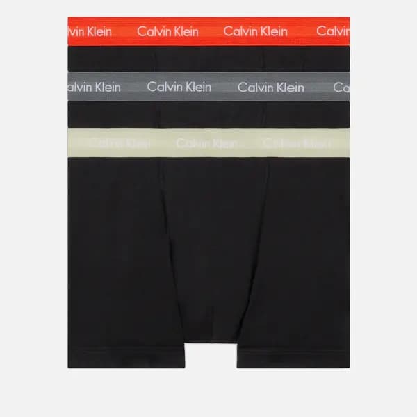 Calvin Klein Stretch 3 Pack Cotton-Blend Trunks - M