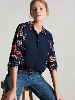 Joules Elvina Floral Shirt - Navy, Blue, Size 10, Women