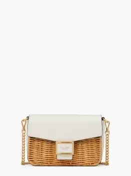 Kate Spade Katy Wicker Flap Chain Crossbody, Halo White Multi, One Size
