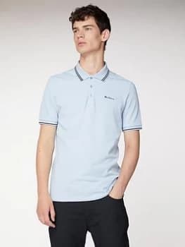 Ben Sherman Classic Tipped Polo-ANGEL Blue Size M Men