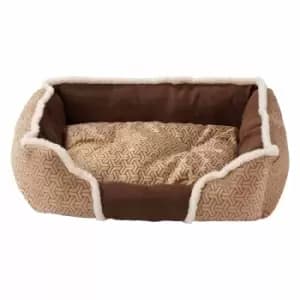Bunty Kensington Small Soft Fleece Fur Cushion Pet Basket - Cream/Brown