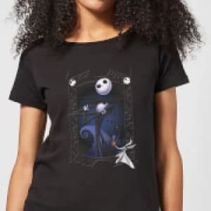 Nightmare Before Christmas Jack Skellington Zero Pose Womens T-Shirt - Black
