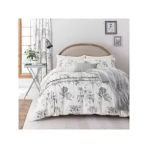 Options Etchings & Roses Duvet Cover Set King Size Ivory - Sanderson