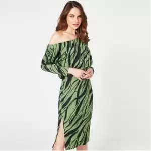 Biba x Tess Daly Off Shoulder Dress - Green