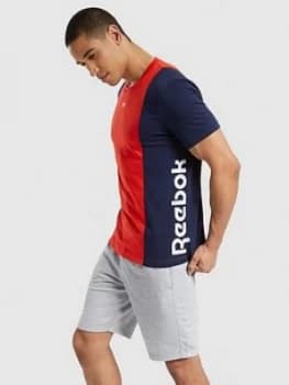 Reebok Essentials Blocked T-Shirt - Red, Size 2XL, Men