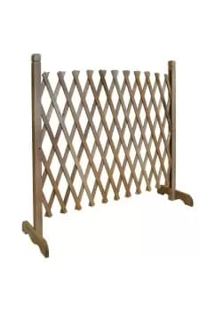 Trellis - Solid Wood Expanding Single Garden Screen - Brown