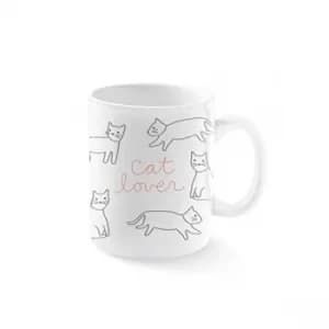FRINGE Pet Shop Stoneware Ceramic Cat Lover Mug (Pack of 4)