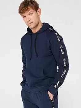 HUGO Sporty Tape Logo Lounge Hoodie - Dark Blue, Dark Blue, Size 2XL, Men