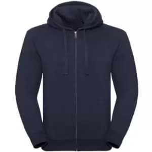 Russell Mens Authentic Melange Zip Hoodie (S) (Indigo Melange)