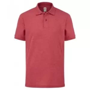 Fruit Of The Loom Childrens/Kids Poly/Cotton Pique Polo Shirt (7-8 Years) (Heather Red)