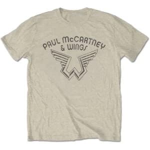 Paul McCartney - Wings Logo Mens Large T-Shirt - Natural