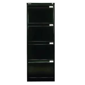 Bisley 4 Drawer Filing Cabinet Flush Fronted Black BS4E BLACK