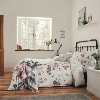 Joules Woodland Floral Duvet Cover Set - CHALK