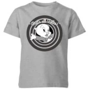 Looney Tunes That's All Folks Porky Pig Kids T-Shirt - Grey - 11-12 Years
