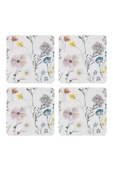 Pressed Flowers Set of 4 Coasters