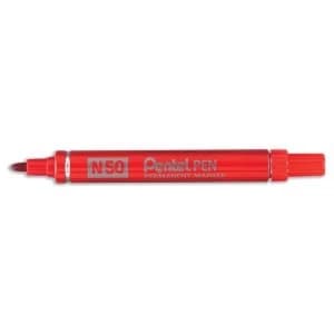 Pentel N50 B 2.2mm Bonded Fibre Bullet Tip Permanent Marker Red Pack of 12 Markers