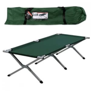 Milestone Green Folding Single Aluminum Camp Bed