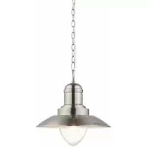 Ceiling Pendant Light - Antique Chrome & Gloss White - 42W E27 - Dimmable