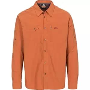 Trespass Mens Darnet Long Sleeve Travel Shirt (S) (Burnt Orange)