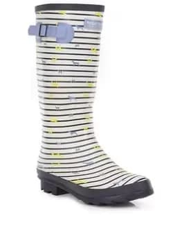 Regatta Fairweather Ii Wellington, White/Blue, Size 8, Women