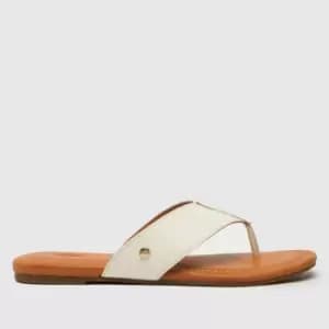 UGG White Carey Flip Flop Sandals