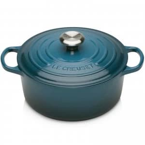 Le Creuset Signature Cast Iron Round Casserole Dish - 24cm - Deep Teal