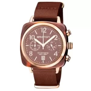Briston Clubmaster Classic Terracotta Quartz Brown Dial Brown NATO Unisex Watch Strap 20140.PRA.T.37.NTCH