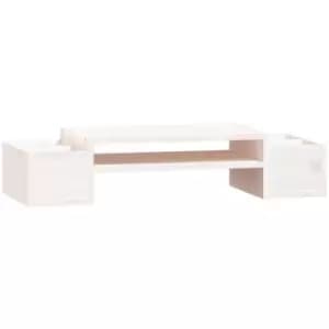 Vidaxl - Monitor Stand White 70x27.5x15cm Solid Wood Pine White