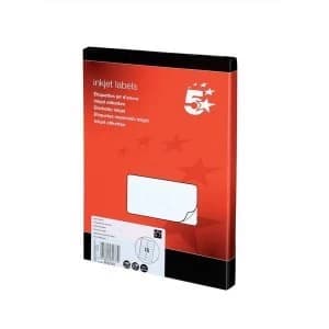 5 Star Office Addressing Labels Inkjet 16 per Sheet 99.1x34mm White 1600 Labels