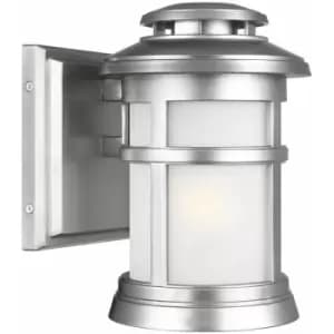 Loops - Outdoor IP44 1 Bulb Wall Light Lantern Painted Brushed Steel LED E27 60W d00863