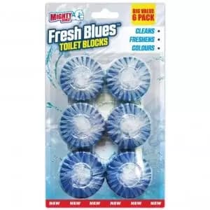 Mighty Burst Fresh Blues Toilet Blocks Pack 6s NWT3144
