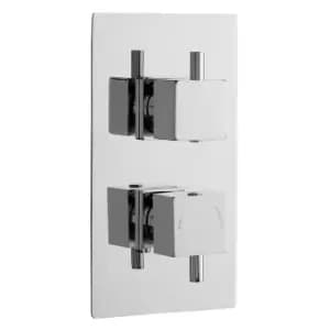 Nuie Twin Thermostatic Shower Valve With Diverter - Chrome