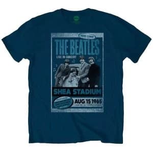 The Beatles Shea Stadium 1965 Mens Small T-Shirt - Light Navy