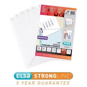 Elba A4 Heavy Duty Quick in Punched Pocket Clear Ref 400012939 Pack