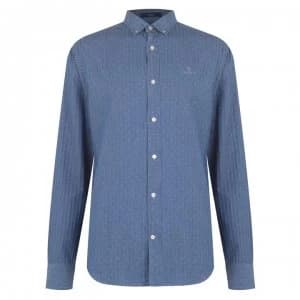 Gant Gant Long Sleeve Dobby Regular Shirt - Indigo 969