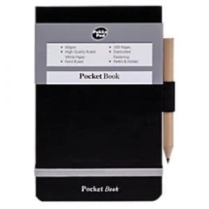 Pukka Pad Pocket Book A7 Casebound Black Hardback Notepad Ruled 200 Pages