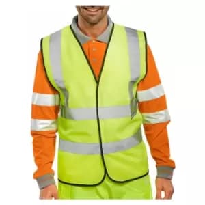 Bseen en iso 20471 vest s/yell 4XL (bulk pac of 100 vests ) - Hi Vis - Saturn Yellow - Beeswift
