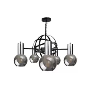 Planet Pendant Ceiling Light Black, Silver, 60cm, 5x E27