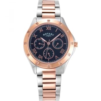 Rotary Blue And Two-Tone Rose 'Hero' Dress Watch - LB00063/05/D