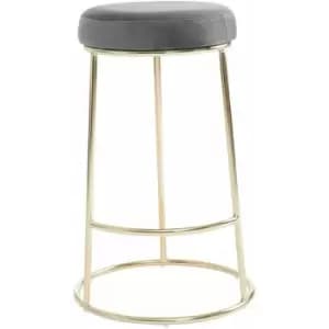 Premier Housewares Manhattan Grey Velvet Bar Stool