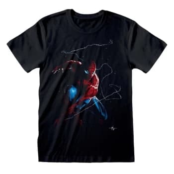 Marvel Comics Spider - Spidey Art Unisex Large T-Shirt - Black