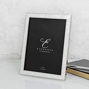 6" x 8"- Elegance Nickel & Mother of Pearl Frame - Gift Box