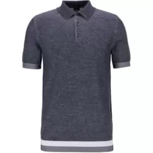 Boss Filberto Knit Polo Shirt - Blue
