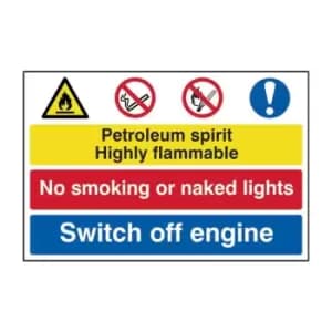 Petroleum Spirit/No Smoking/Switch Off Engine - PVC (600 x 400mm)