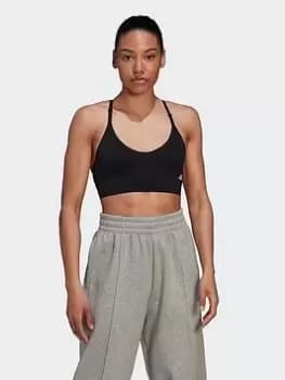 adidas PureLounge Light-Support Strappy Bra, Black/White Size XL Women