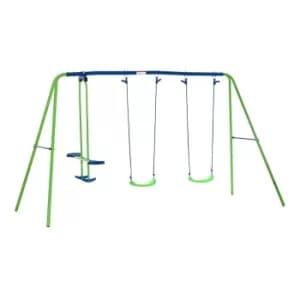 Outsunny 2 Swings and Glider Height Adjustable Outdoor Play Set, none