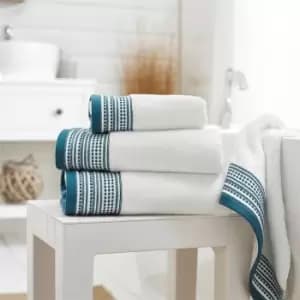 Deyongs Como Towel - White/green